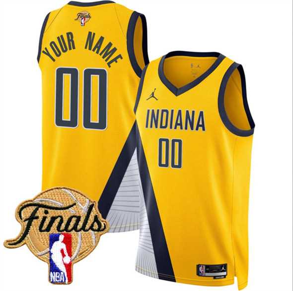 Men%27s Indiana Pacers Active Player Custom Yellow 2025 Finals Statement Edition Stitched Basketball Jersey