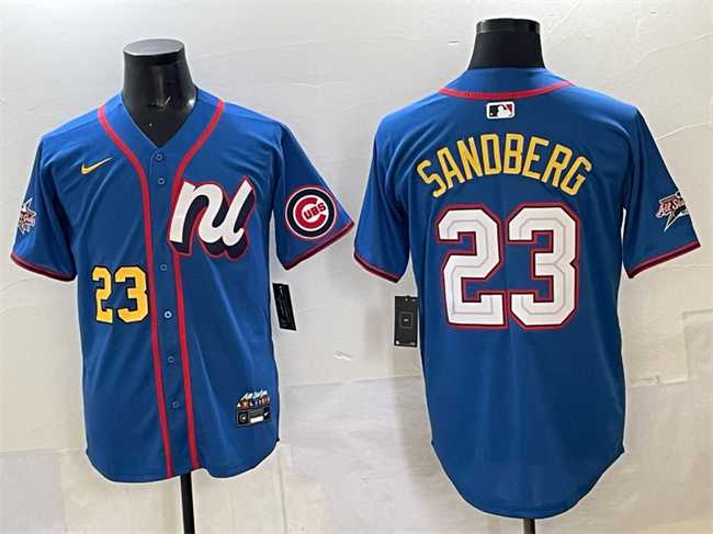 Men%27s National League #23 Ryne Sandberg Blue 2025 All-Star Edition Limited Stitched Jersey