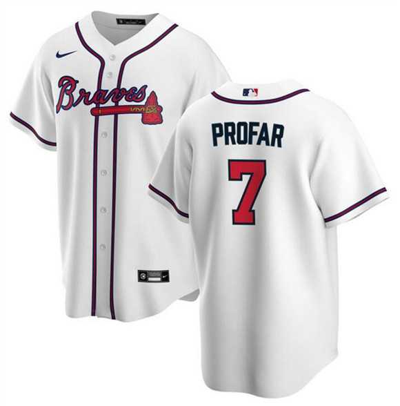 Men%27s Atlanta Braves #7 Jurickson Profar White 2025 Cool Base Stitched Jersey Dzhi