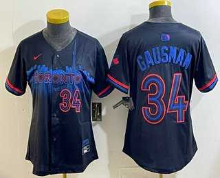 Women%27s Toronto Blue Jays #34 Kevin Gausman Black City Limited Jersey