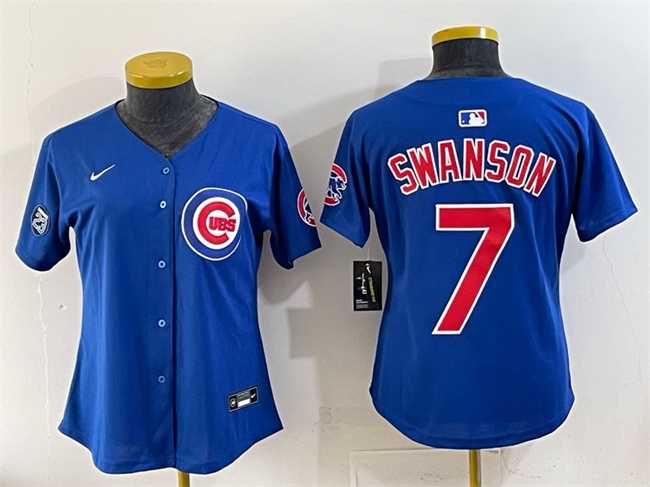 Youth Chicago Cubs #7 Dansby Swanson Royal %27Ryne Sandberg Tribute%27 Vapor Limited V2 Stitched Jersey