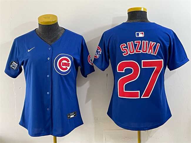 Youth Chicago Cubs #27 Seiya Suzuki Royal %27Ryne Sandberg Tribute%27 Vapor Limited V2 Stitched Jersey
