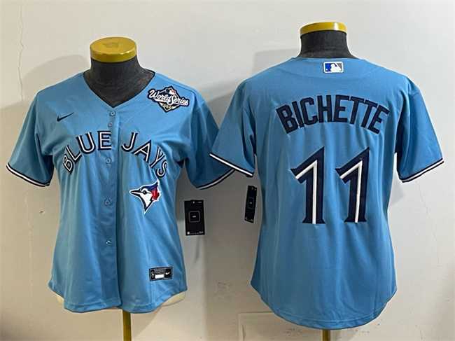 Women%27s Toronto Blue Jays #11 Bo Bichette Blue 2025 World Series Cool Base Stitched Jersey(Run Small)