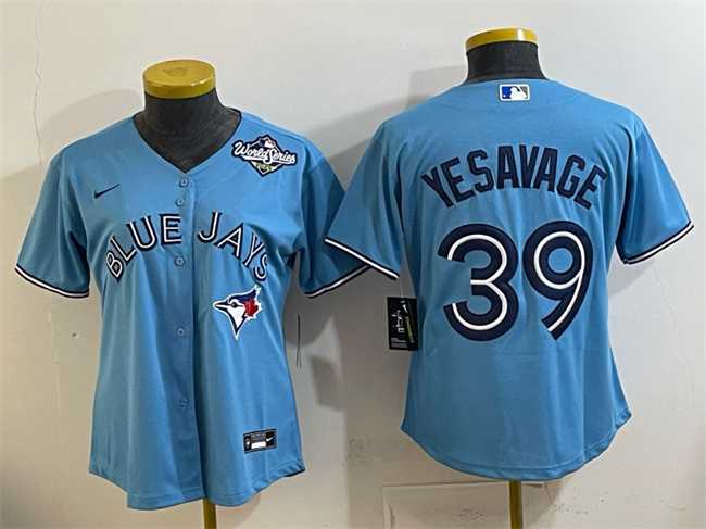 Women%27s Toronto Blue Jays #39 Trey Yesavage Blue 2025 World Series Cool Base Stitched Jersey(Run Small)