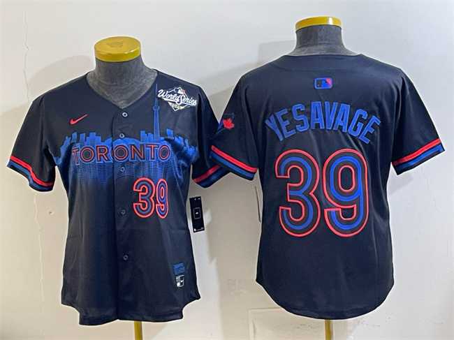 Women%27s Toronto Blue Jays #39 Trey Yesavage Navy 2025 World Series City Connect Limited Stitched Jersey(Run Small)