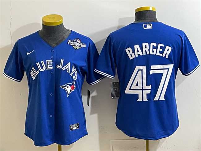 Women%27s Toronto Blue Jays #47 Addison Barger Royal 2025 World Series Cool Base Stitched Jersey(Run Small)