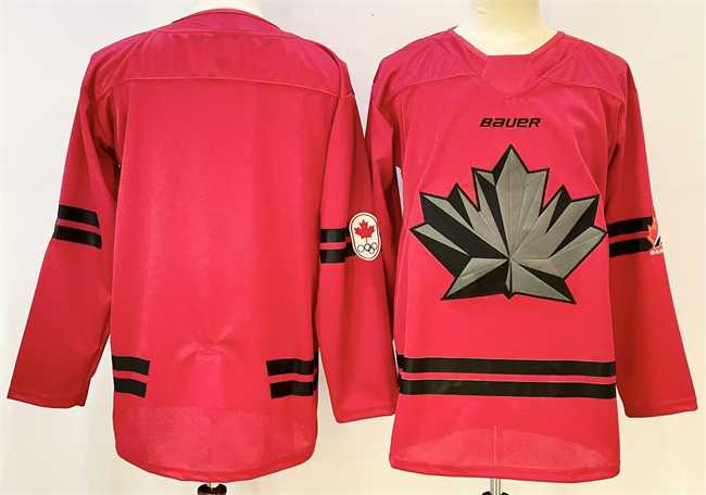 Men%27s Canada Hockey Blank Red Stitched Jersey