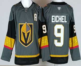 Men%27s Vegas Golden Knights #9 Jack Eichel Gray Authentic Jersey