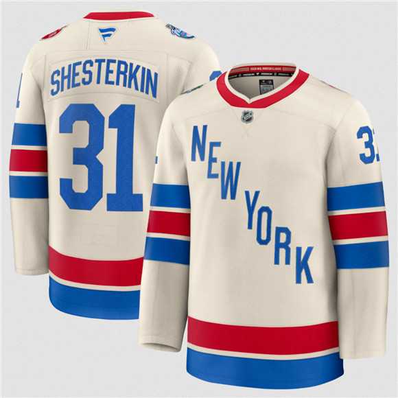 Men%27s New York Rangers #31 Igor Shesterkin Cream 2026 Winter Classic Stitched Hockey Jersey Dzhi