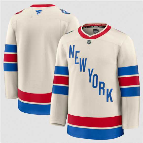Men%27s New York Rangers Blank Cream 2026 Winter Classic Stitched Hockey Jersey Dzhi