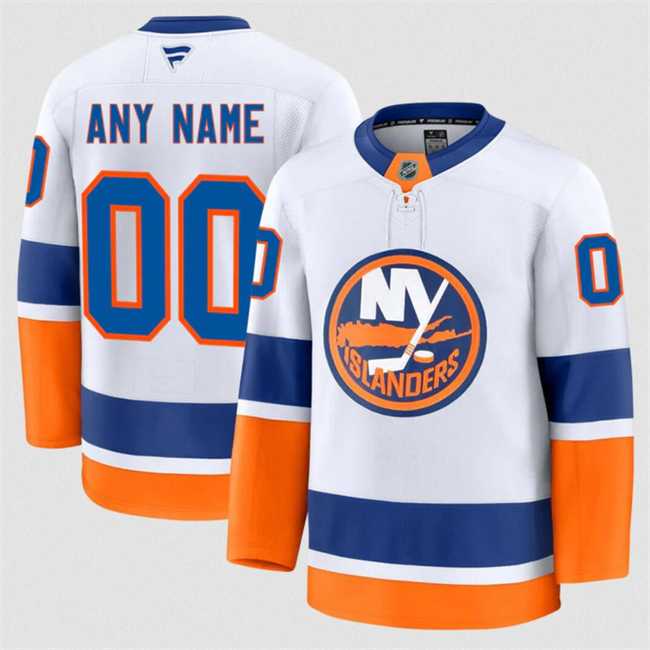 Men%27s New York Islanders ACTIVE PLAYER Custom White 2024-25 Away Stitched Hockey Jersey