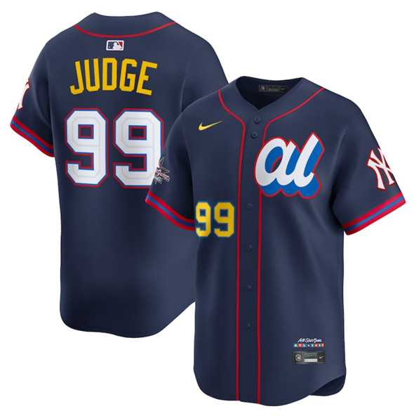 Men%27s American League #99 Aaron Judge Navy 2025 All-Star Edition Limited Stitched Baseball Jersey