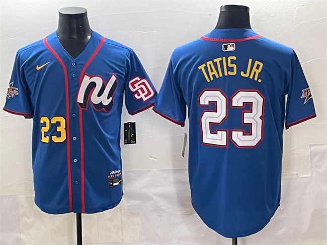 Men%27s National League #23 Fernando Tatis Jr. Blue 2025 All-Star Edition Limited Stitched Baseball Jersey