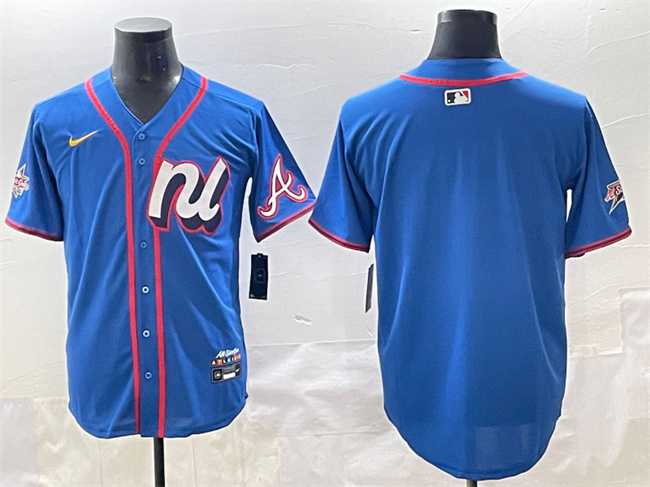 Men%27s National League Atlanta Braves Blank Blue 2025 All-Star Edition Limited Stitched Baseball Jersey