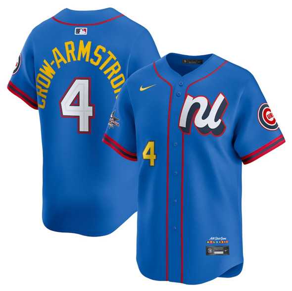 Men%27s National League #4 Pete Crow-Armstrong Blue 2025 All-Star Edition Limited Stitched Baseball Jersey