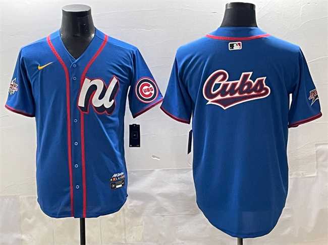 Men%27s National League Chicago Cubs Team Big Logo Blue 2025 All-Star Edition Limited Stitched Baseball Jersey