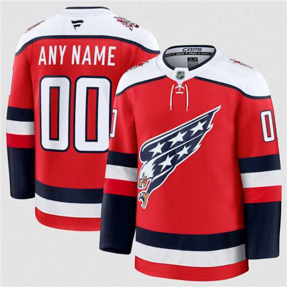 Men%27s Washington Capitals Active Player Custom Red 2025-26 Alternate Stitched Hockey Jersey
