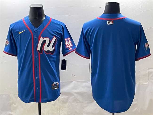 Men%27s National League New York Mets Blank Blue 2025 All-Star Edition Limited Stitched Baseball Jersey