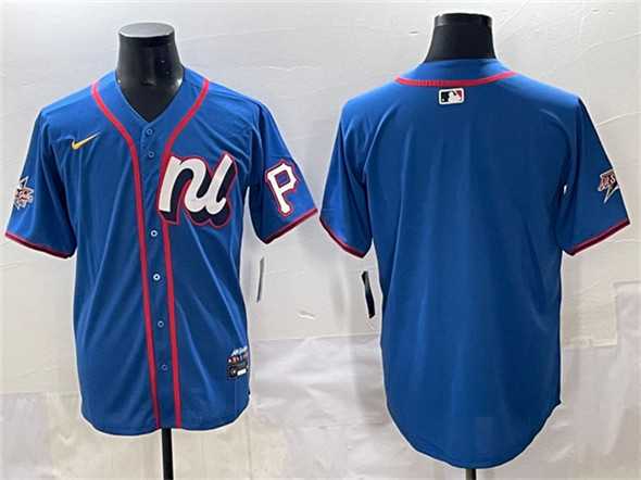 Men%27s National League Pittsburgh Pirates Blank Blue 2025 All-Star Edition Limited Stitched Baseball Jersey