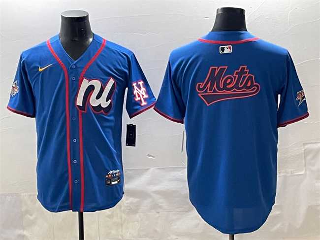 Men%27s National League New York Mets Team Big Logo Blue 2025 All-Star Edition Limited Stitched Baseball Jersey