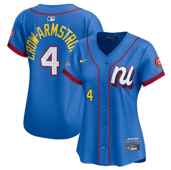 Women%27s National League #4 Pete Crow-Armstrong Blue 2025 All-Star Edition Limited Stitched Baseball Jersey(Run Small)