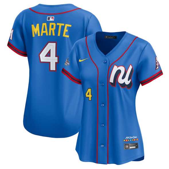 Women%27s National League #4 Ketel Marte Blue 2025 All-Star Edition Limited Stitched Baseball Jersey(Run Small)