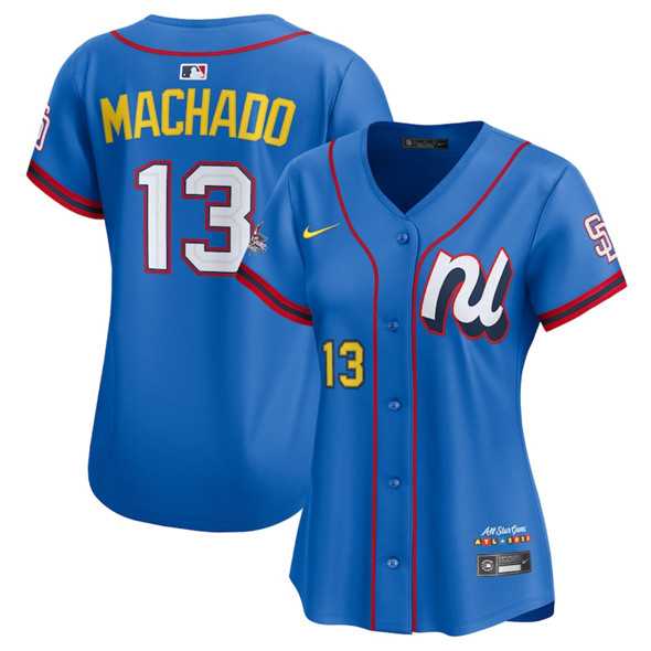 Women%27s National League #13 Manny Machado Blue 2025 All-Star Edition Limited Stitched Baseball Jersey(Run Small)