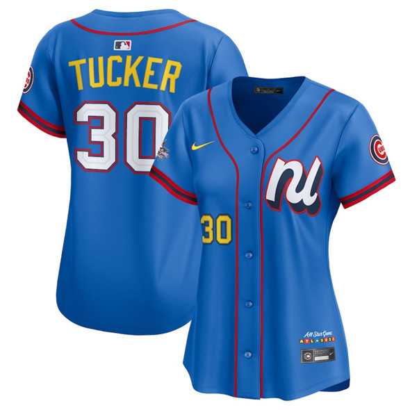 Women%27s National League #30 Kyle Tucker Blue 2025 All-Star Edition Limited Stitched Baseball Jersey(Run Small)