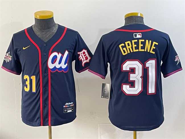 Youth American League #31 Riley Greene Navy 2025 All-Star Edition Limited Stitched Baseball Jersey