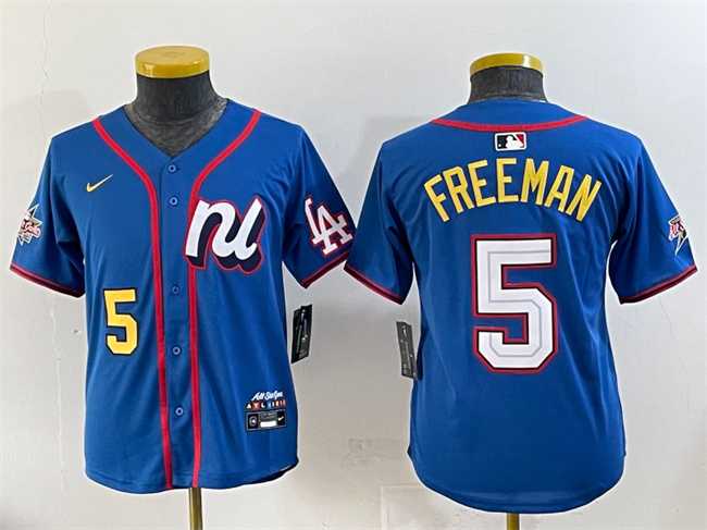 Youth National League #5 Freddie Freeman Blue 2025 All-Star Edition Limited Stitched Baseball Jersey