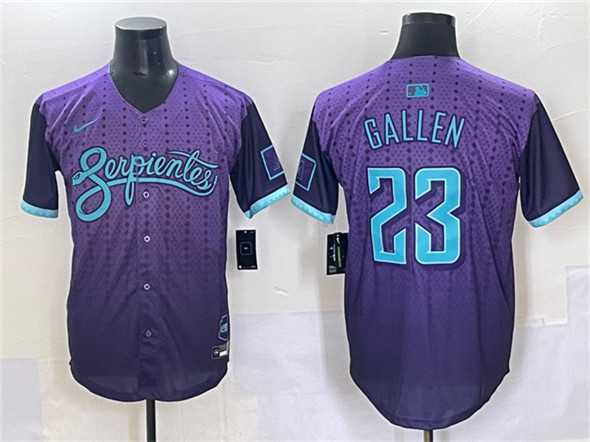 Men%27s Arizona Diamondbacks #23 Zac Gallen Purple 2025 City Connect Limited Stitched Baseball Jersey