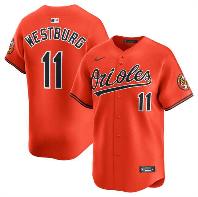 Men%27s Baltimore Orioles #11 Jordan Westburg Orange 2025 2nd Alternate Limited Cool Base Stitched Baseball Jersey Dzhi