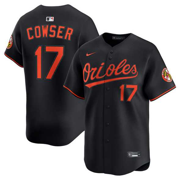 Men%27s Baltimore Orioles #17 Colton Cowser Black 2025 Alternate Limited Stitched Baseball Jersey Dzhi