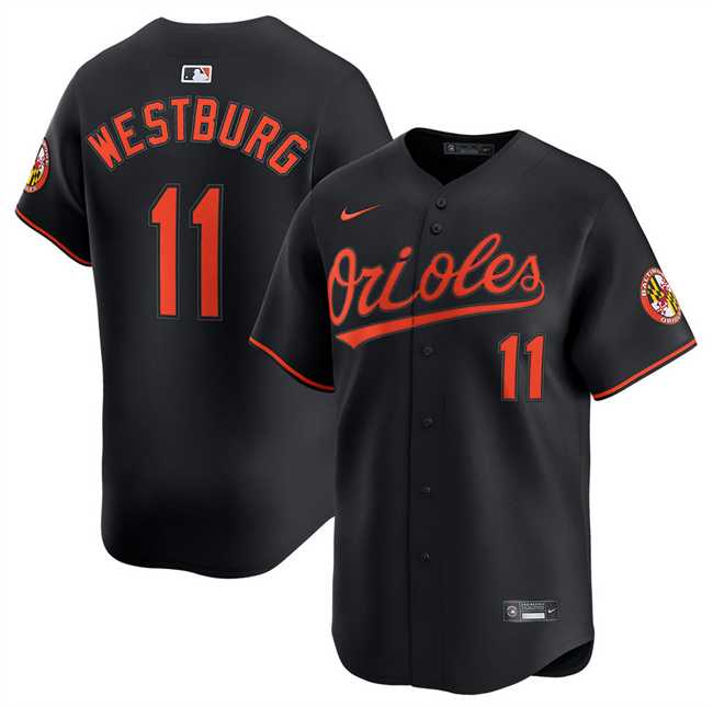 Men%27s Baltimore Orioles #11 Jordan Westburg Black 2025 Alternate Limited Cool Base Stitched Baseball Jersey Dzhi