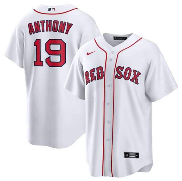 Men%27s Boston Red Sox #19 Roman Anthony White Cool Base Stitched Baseball Jersey Dzhi
