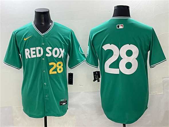 Men%27s Boston Red Sox #28 Kristian Campbell Green 2025 City Connect Limited Stitched Baseball Jersey