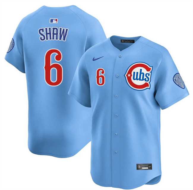 Men%27s Chicago Cubs #6 Matt Shaw Blue 2024-25 2nd Alternate Limited Stitched Baseball Jersey Dzhi