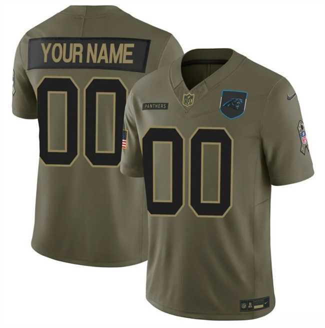 Men%27s Carolina Panthers Active Player Custom Olive 2025 F.U.S.E. Salute to Service Limited Stitched Football Jersey
