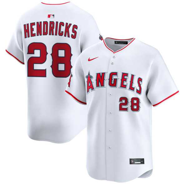 Men%27s Los Angeles Angels #28 Kyle Hendricks White 2024 Home Limited Stitched Baseball Jersey Dzhi