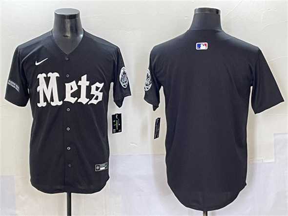 Men%27s New York Mets Blank Black %27Gotham Gothic Edition%27 Vapor Premier Limited Stitched Baseball Jersey