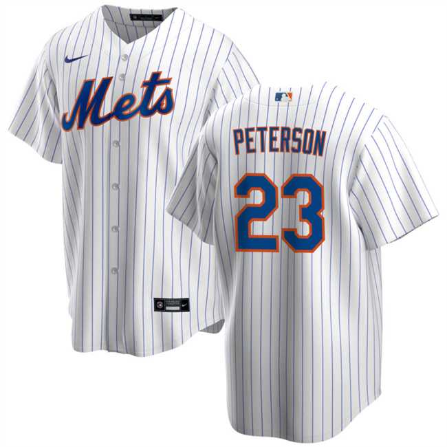 Men%27s New York Mets #23 David Peterson White Cool Base Stitched Baseball Jersey Dzhi