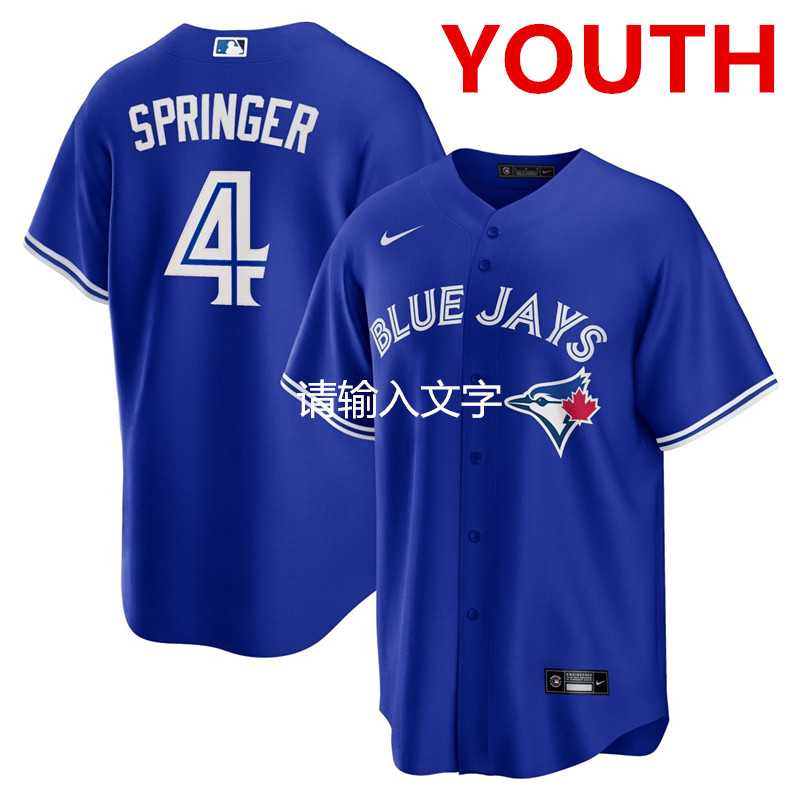 Youth toronto blue jays #4 george springer blue stitched mlb cool base nike jersey Dzhi