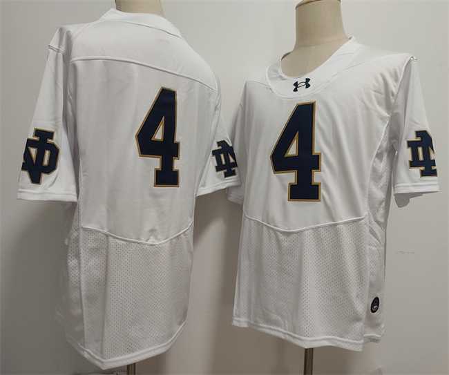 Men%27s Notre Dame Fighting Irish #4 Jeremiyah Love White Limited Stitched Jersey