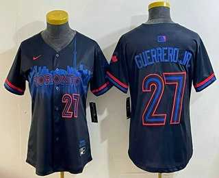 Women%27s Toronto Blue Jays #27 Vladimir Guerrero Jr Black 2024 City Connect Limited Jersey