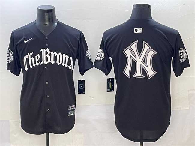 Mens New York Yankees Team Big Logo Black %27Gothic Legacy Edition%27 Vapor Premier Limited Stitched Baseball Jersey