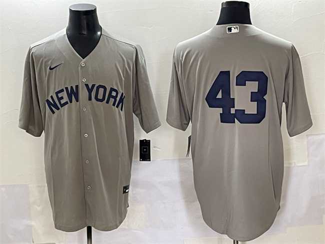 Men%27s New York Yankees #43 Jonathan Loaisiga Gray Cool Base Stitched Baseball Jersey
