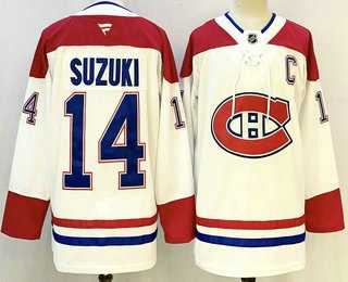 Men%27s Montreal Canadiens #14 Nick Suzuki White Authentic Jersey