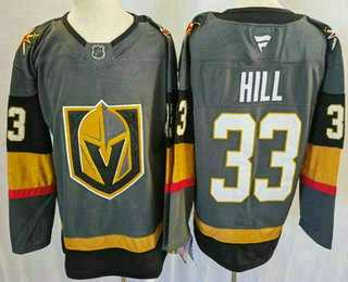 Men%27s Vegas Golden Knights #33 Adin Hill Gray Authentic Jersey