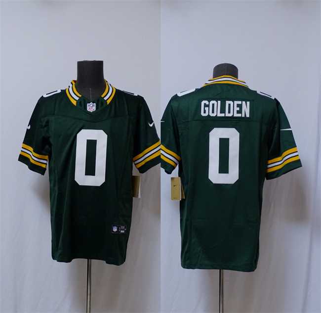 Men%27s Green Bay Packers #0 Matthew Golden Green Vapor 2025 F.U.S.E. Limited Stitched Jersey
