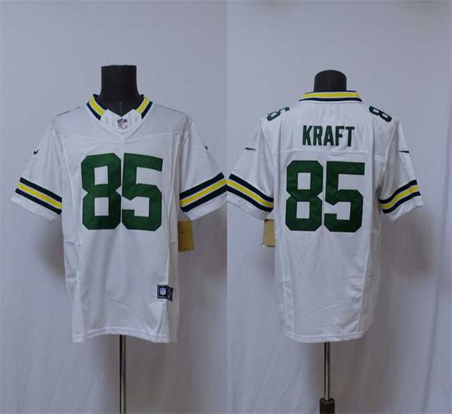 Men%27s Green Bay Packers #85 Tucker Kraft White Vapor 2025 F.U.S.E. Limited Stitched Jersey